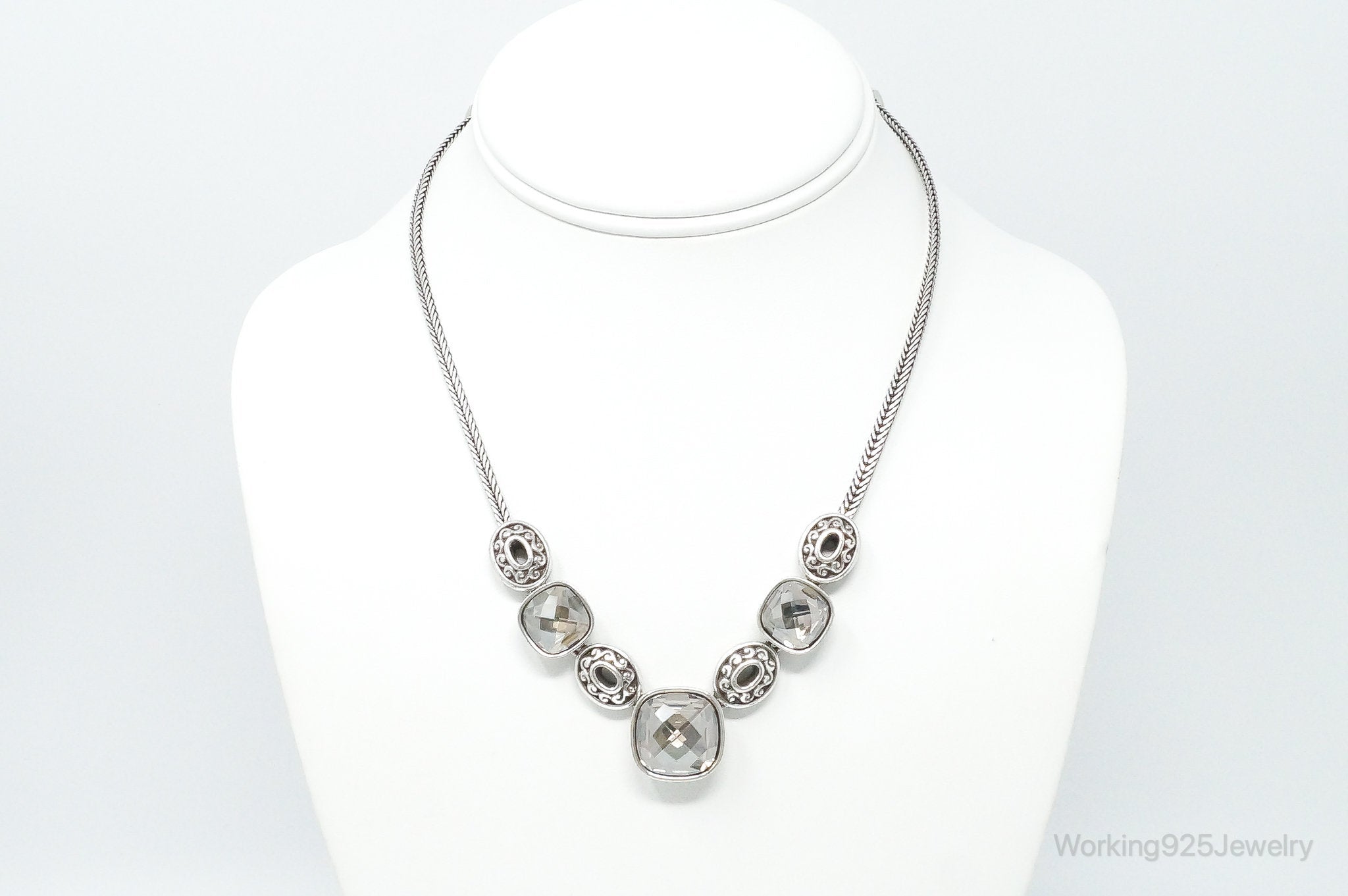 Designer Brighton 'Venus Rising" Crystal Toggle Sterling Silver Necklace