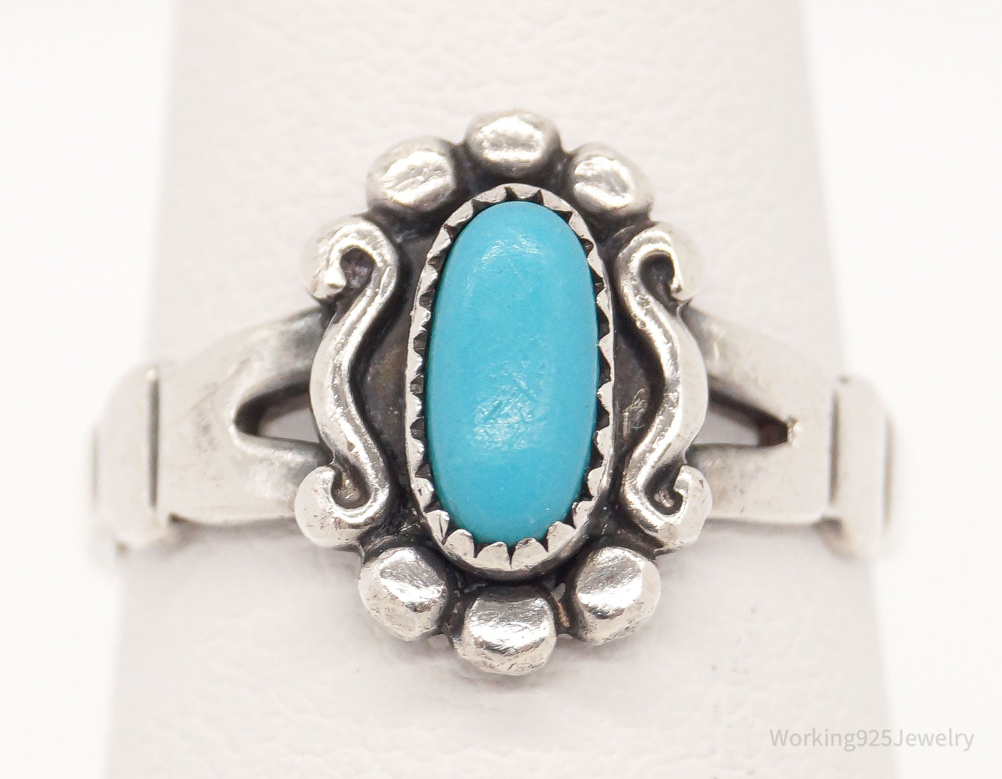 Vintage Bell Trading Post Turquoise Sterling Silver Ring - Size 5.25