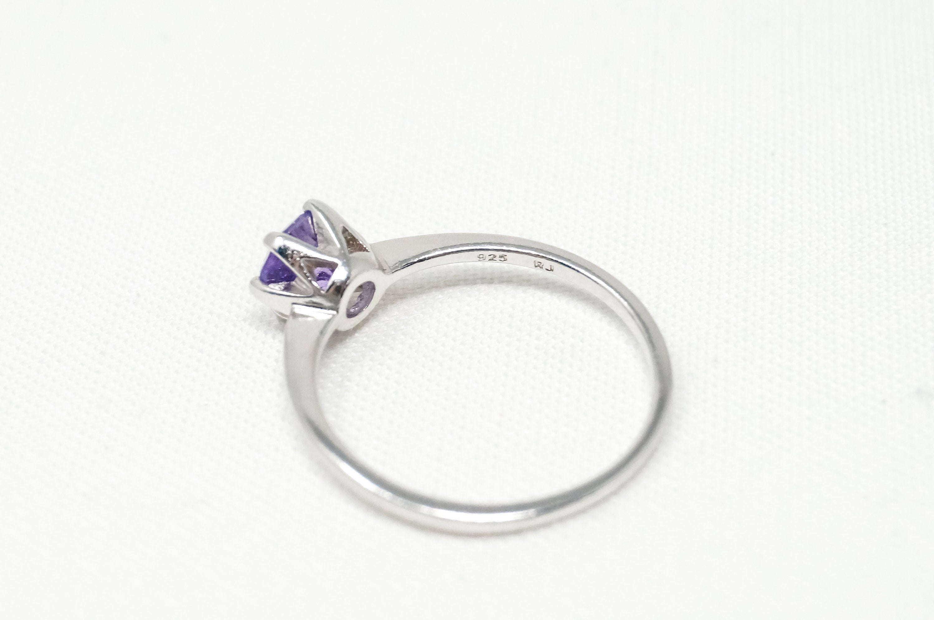 Vintage Designer RJ Amethyst Sterling Silver Ring - Sz 8 -783773594