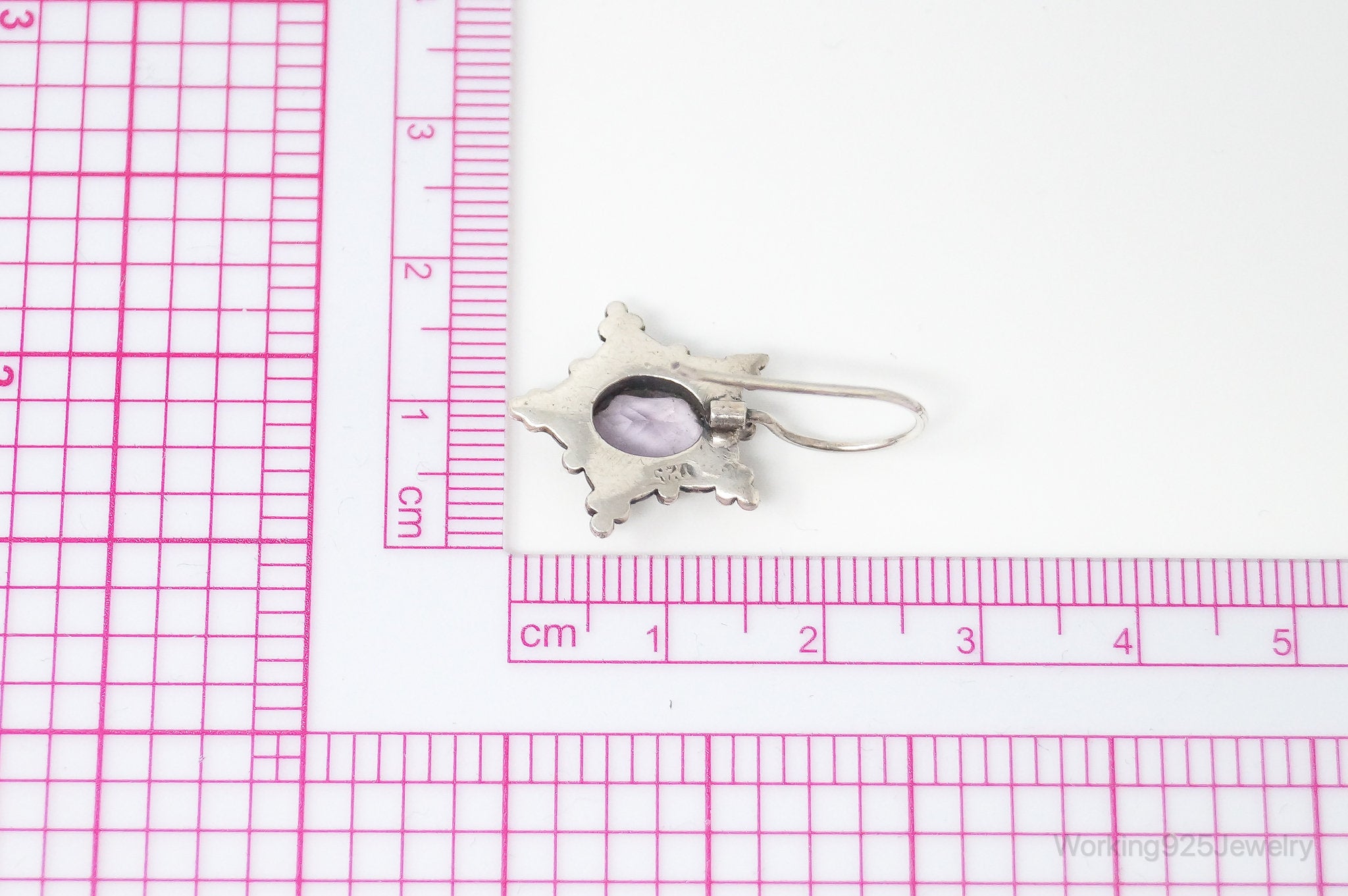 Vintage Amethyst Bali Design Sterling Silver Earrings