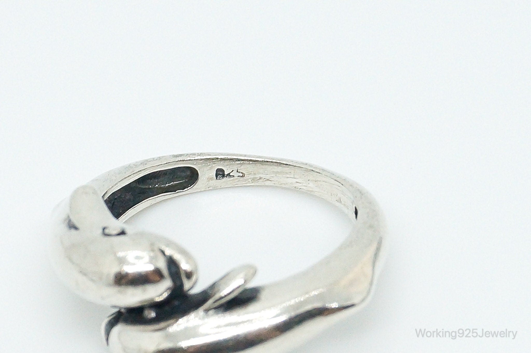 Vintage Dolphins Sterling Silver Ring - Size 7