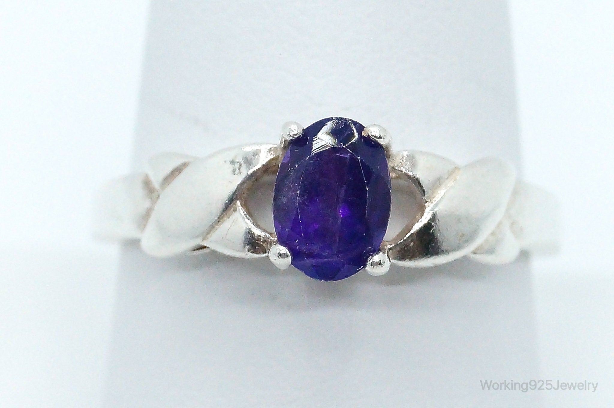 Vintage Amethyst Sterling Silver Ring Size 9