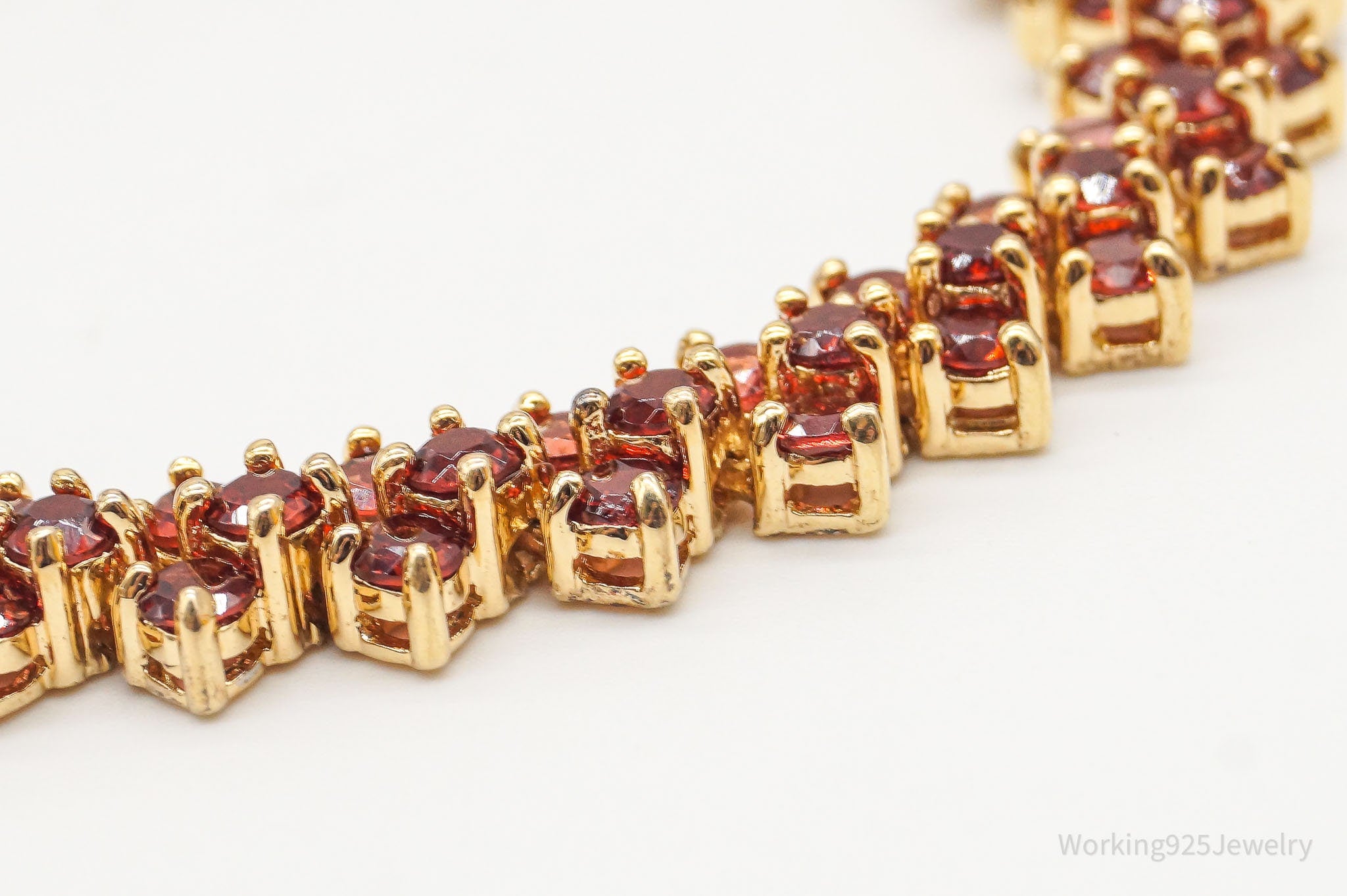 Orange Garnet Gold Vermeil Sterling Silver Bracelet