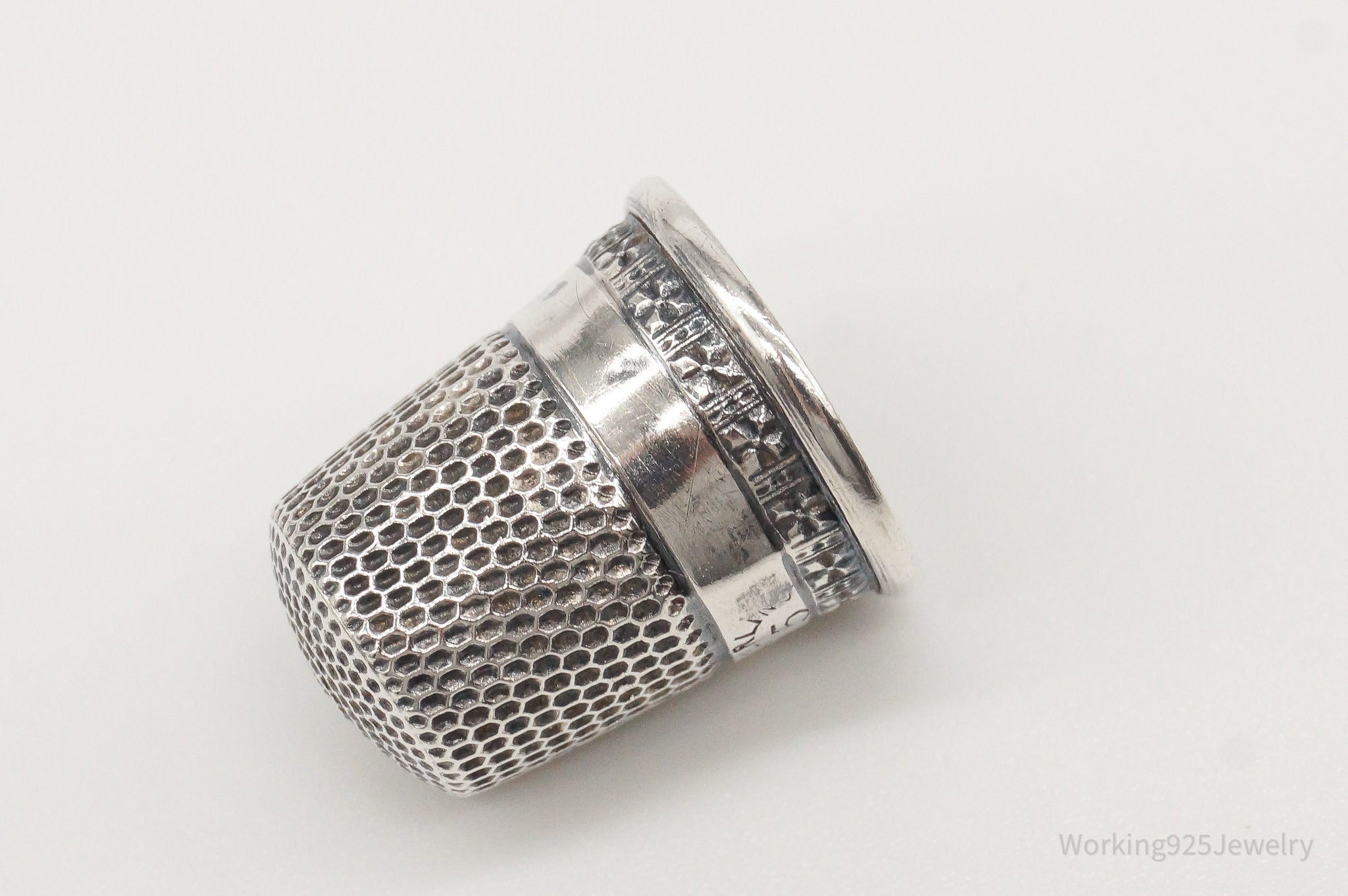 1800s Antique Simons Bros & Co Dome Sterling Silver Thimble Size 5