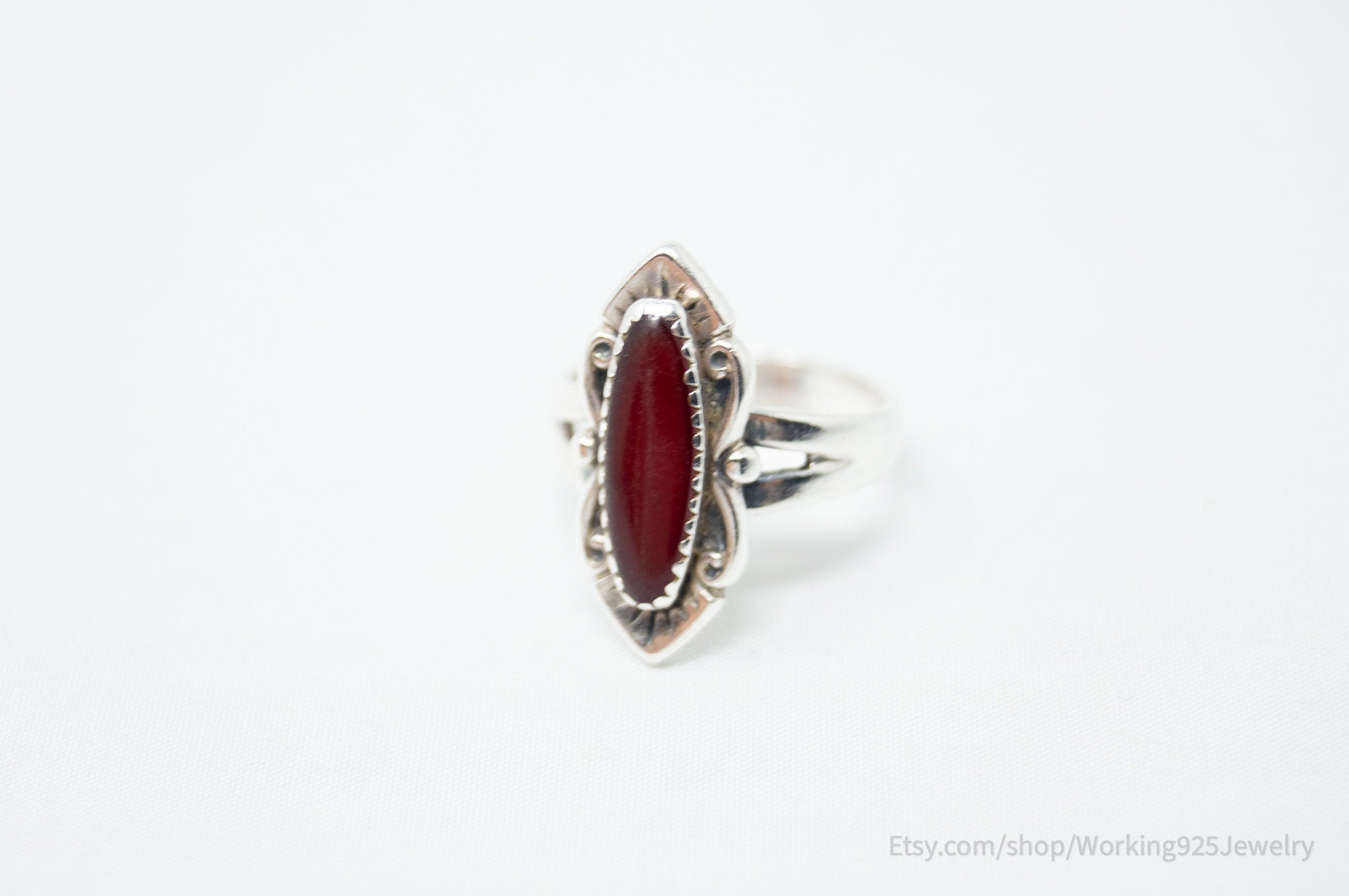 Vintage Designer Bell Trading Company Carnelian Sterling Silver Ring - Size 5