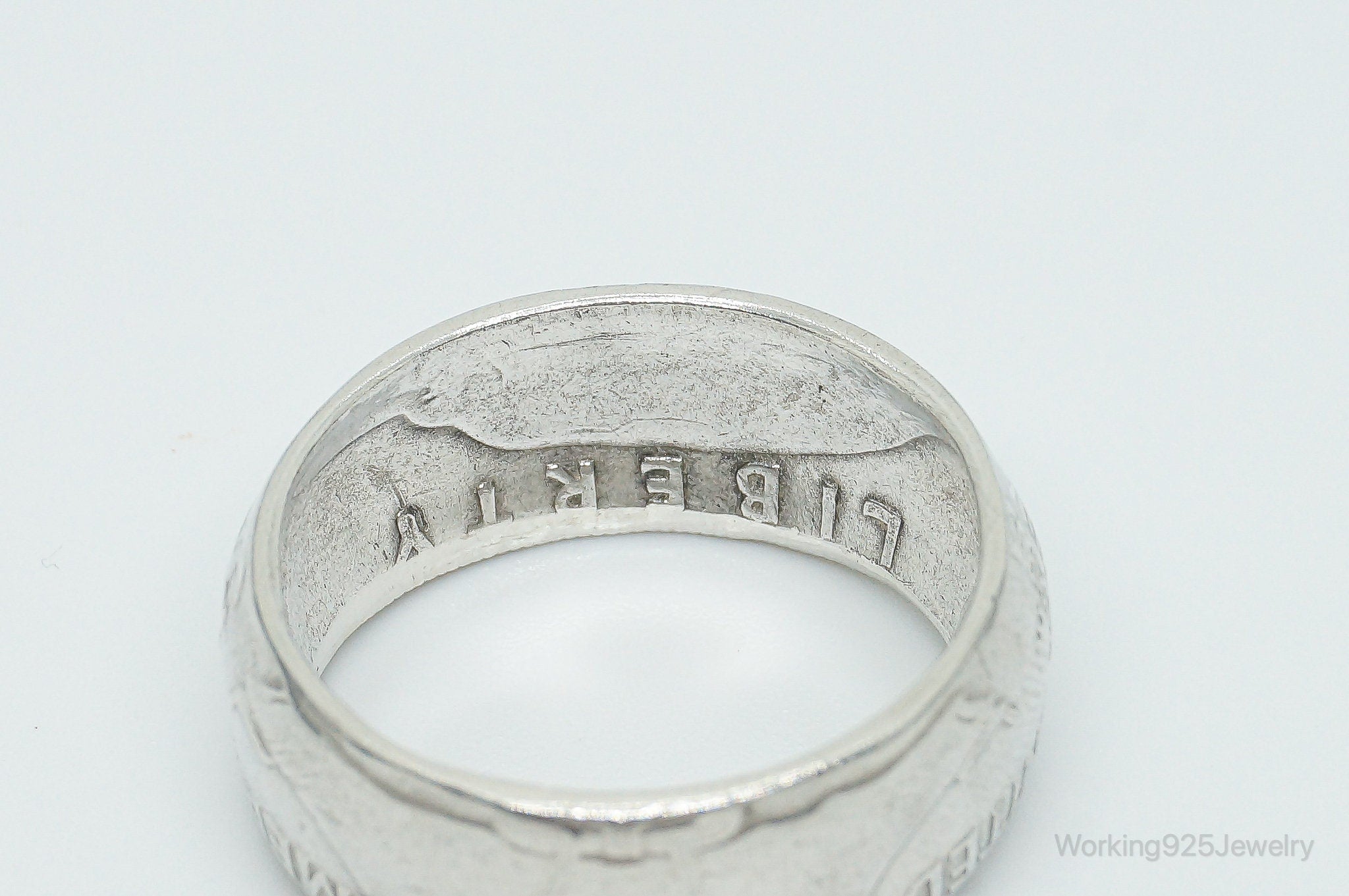 Vintage 1958 Half Dollar Silver Ring - Size 12.25