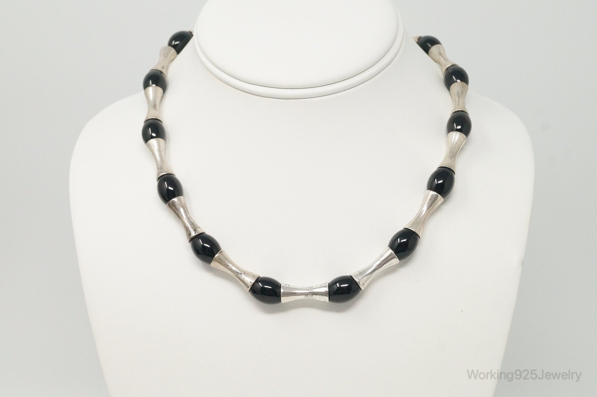 Designer RLM Studios Robert Lee Morris Black Onyx Sterling Silver Necklace