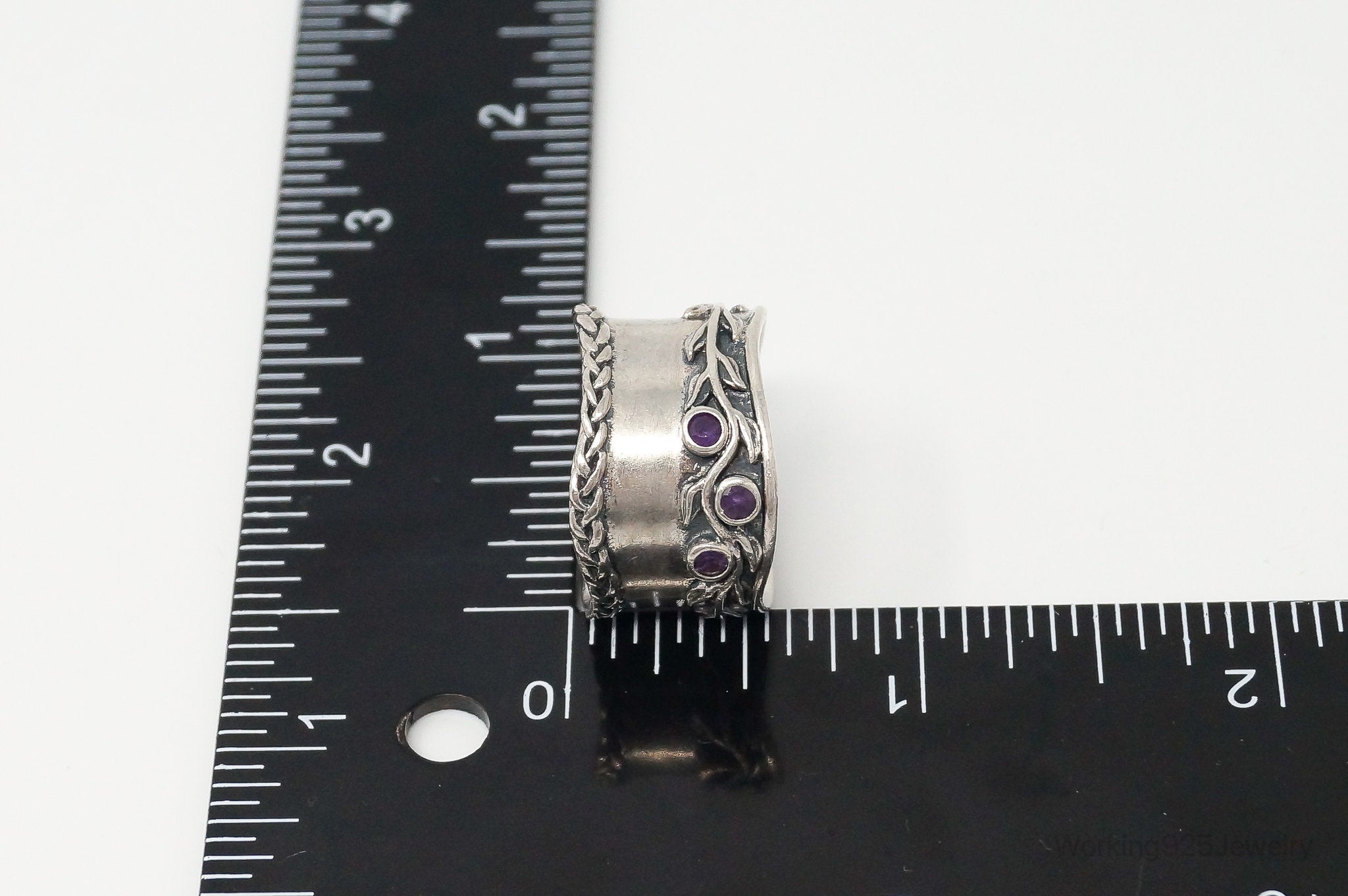 Designer Paz PZ Israel Amethyst Vine Sterling Silver Ring Size 10