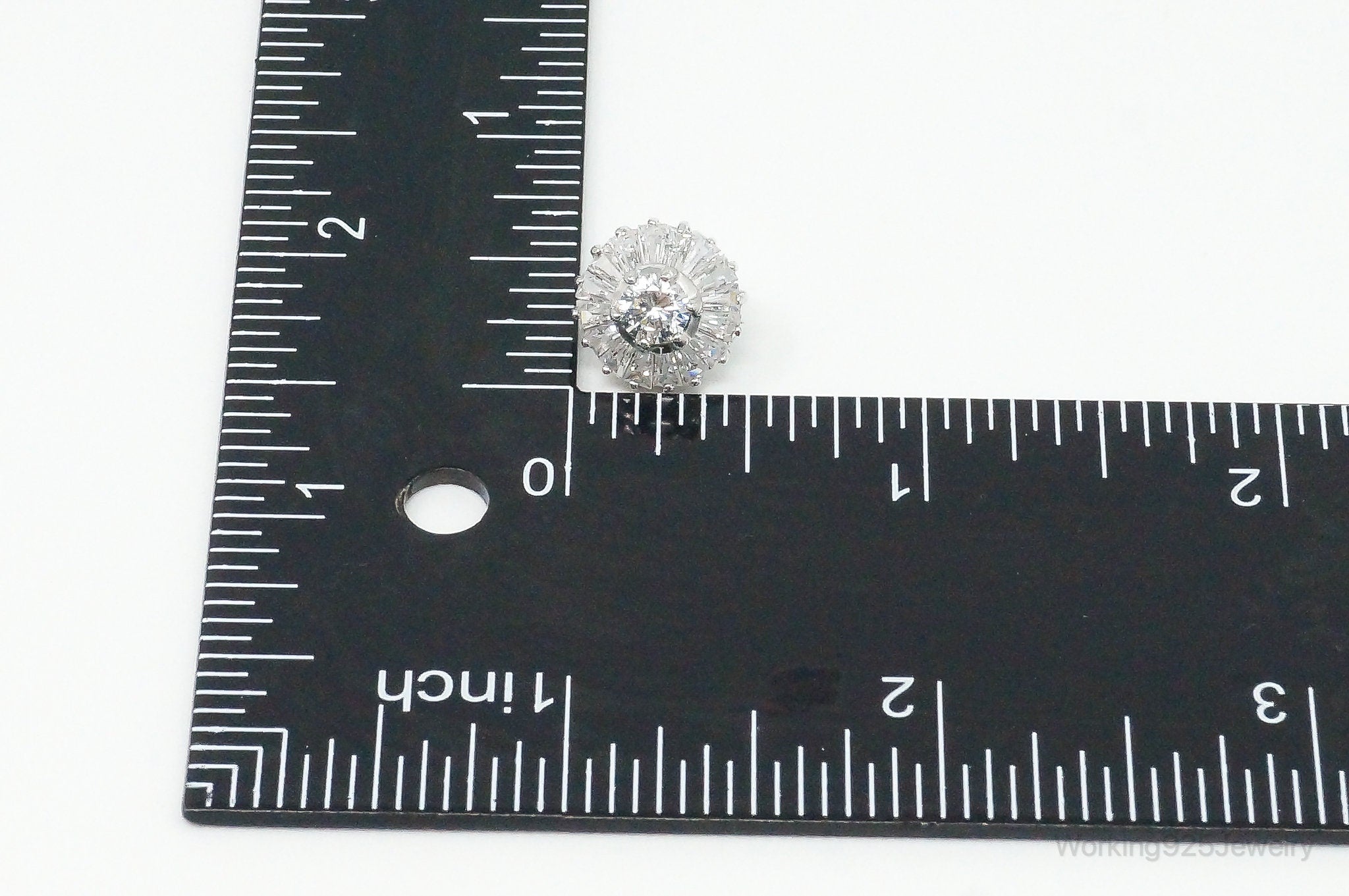 Designer Cubic Zirconia Sterling Silver Stud Post Earrings